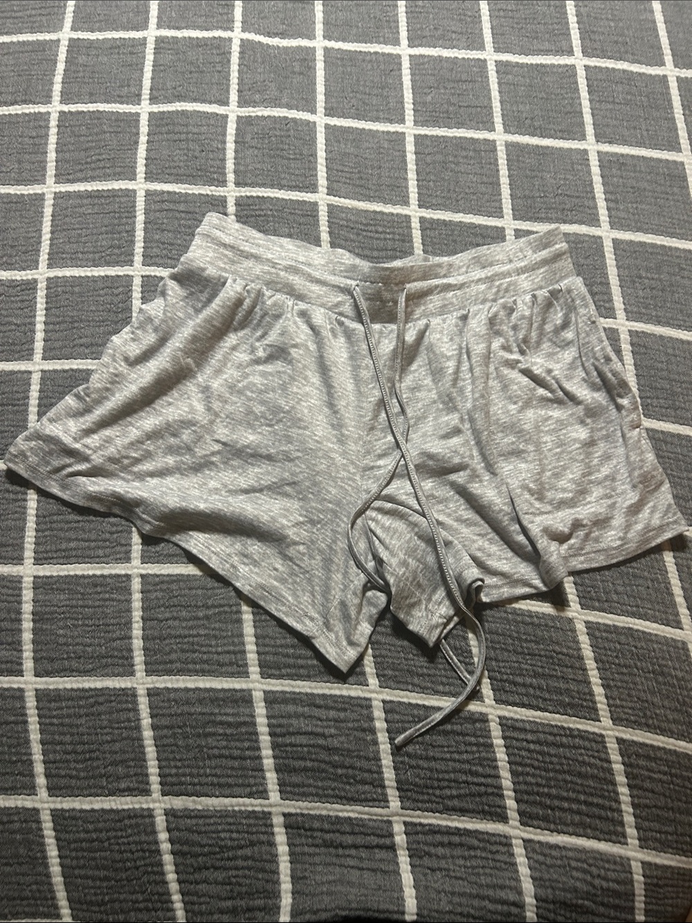 Women's Heather Gray Lounge Shorts with Drawstring